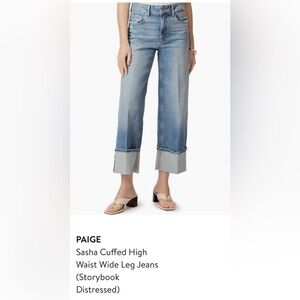 PAIGE Sasha Cuffed High Waist Wide Leg Jeans
(Storybook Distressed)